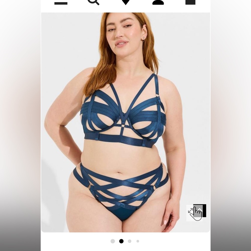 NWT Torrid Cut Out Strappy Satin Lingerie Set